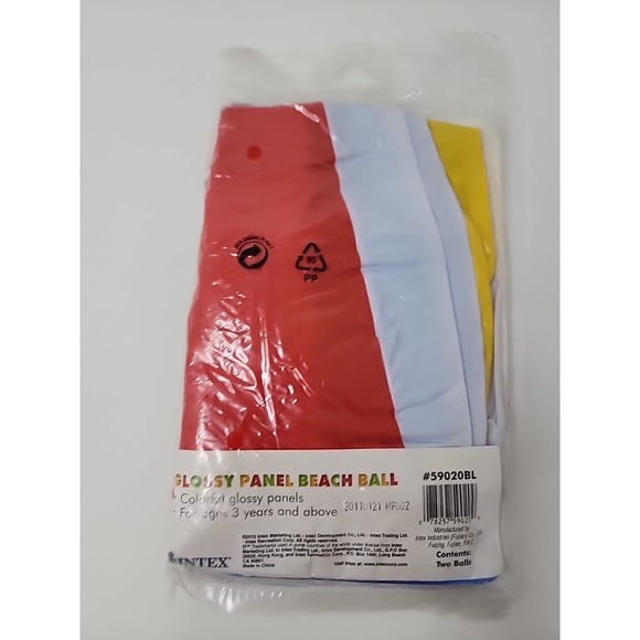 NEW 2010 Intex THE WET SET 20" Glossy Panel Beach Ball SET OF 2  #59020BL SEALED - Picture 2 of 2